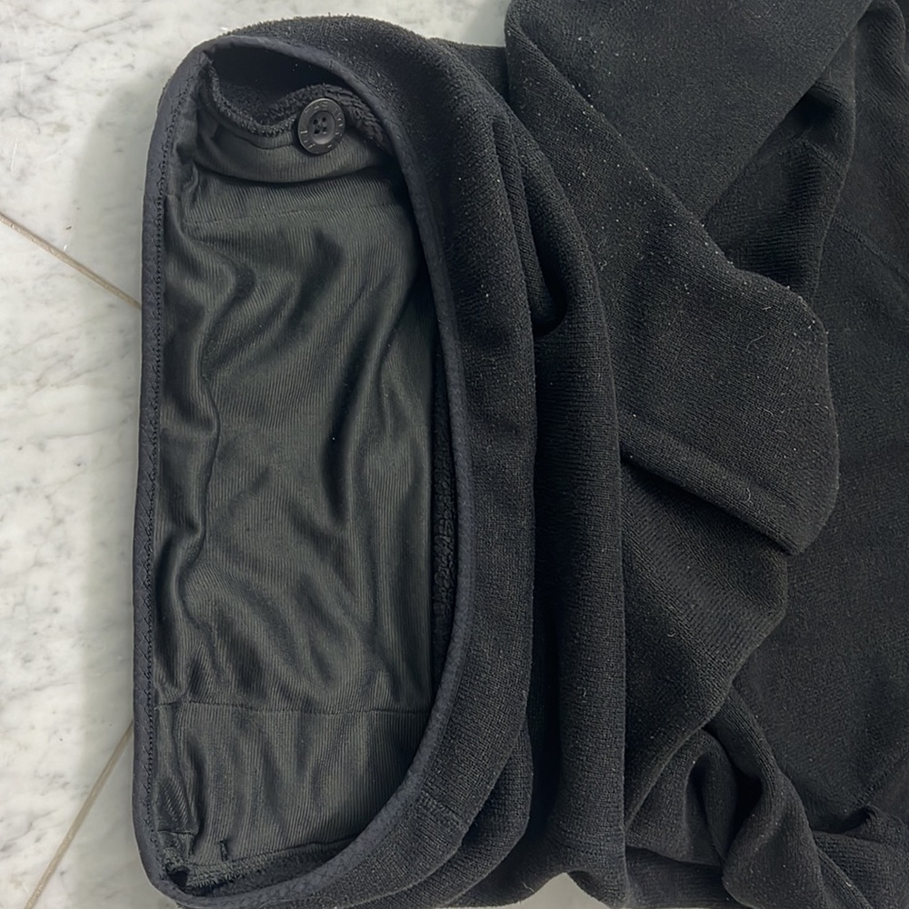 Charcoal Black North Face Hoodie Buttons Zip Pockets Sz Medium - Picture 9 of 9